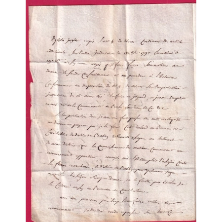 MARQUE BELLEY AIN LENAIN N°3 1791 INDICE 10 POUR NANTUA LETTRE COVER