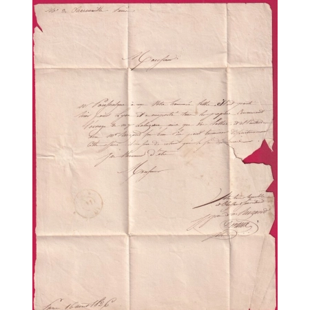 RARE UTILISATION DE LA MARQUE P  DE PARIS DANS PARIS INTRA MUROS 1826 TAXE 15 MANUSCRIT LETTRE COVER