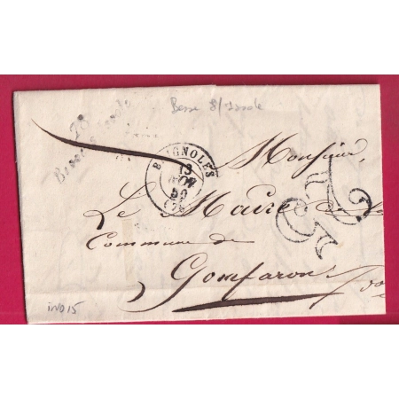 CURSIVE 78 BESSE SUR ISOLE VAR 1850 T15 BRIGNOLES POUR GONFARON INDICE 15 LETTRE COVER