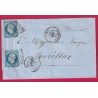 N°14 X2 PC 1730 LIMOGES HAUTE VIENNE APRES LE DEPART 22 + 23 JUIL 1859 POUR AURILLAC LETTRE COVER