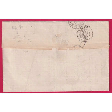 N°29 CAD GARE DE NIMES TYPE 15 POUR ROUEN SEINE INFERIEURE LETTRE COVER