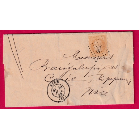 N°28 PC DU GC 2656 NICE ALPES MARITIMES POUR NICE CACHET DE GARE AU DOS LETTRE COVER