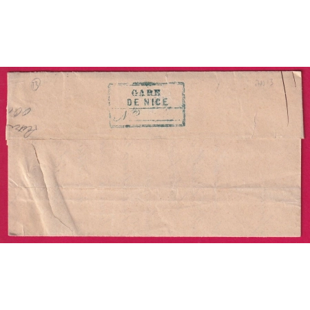N°28 PC DU GC 2656 NICE ALPES MARITIMES POUR NICE CACHET DE GARE AU DOS LETTRE COVER