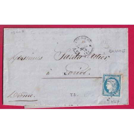 N°60B TYPE 2 GC 4327 LA VOULTE SUR RHONE ARDECHE OR DE CHARMES POUR LORIOL DROME LETTRE COVER