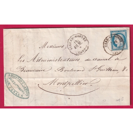 N°60 CONVOYEUR STATION AIGUES MORTES GARD INDICE 18 + CAD TYPE 17 GARE DE NIMES POUR MONTPELLIER HERAULT LETTRE COVER