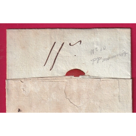MARQUE TOULON VAR PPPP 1783 LN°12 INDICE 16 MELUN SEINE ET MARNE PREVOT MARECHAUSSEE GENDARMERIE LETTRE COVER