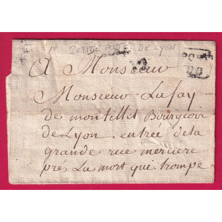 PETITE POSTE DE LYON POUR LYON RUE MERCIERE LETTRE COVER