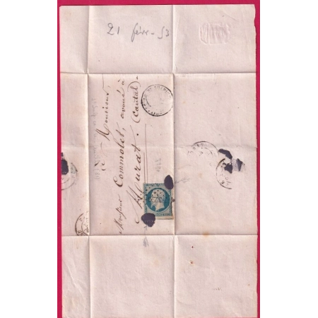 CURIOSITE N°10 COLLE PAR CACHET DE CIRE PC 3290 ST SULPICE LES FEUILLES HAUTE VIENNE POUR MURAT CANTAL LETTRE COVER