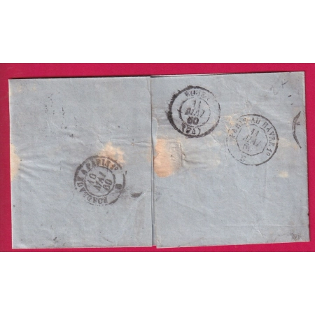 N°17A 3 VOISINS MAIS TOUCHE PC 441 BORDEAUX POUR ROUEN LETTRE COVER