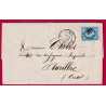N°14B BORD DE FEUILLE ANNULATION SPECIAL A L'ARRIVE AURILLAC CANTAL DEPART PARIS BUREAU J MESSAGERIE IMPERIALES LETTRE