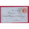 N°16 TTB PARIS BUREAU K LOSANGE RETAILLE POUR CHATEAU CHINON AISNE 1857 LETTRE COVER