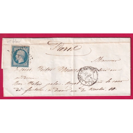 N°15 PC 1759 LONS LE SAULNIER JURA POUR PARIS LETTRE COVER