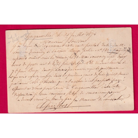 N°59 GC 764 CSTELSARRAZIN  TARN ET GARONNE BOITE RURALE I GARGANVILLAR SUR CARTE PRECURSEUR LETTRE COVER