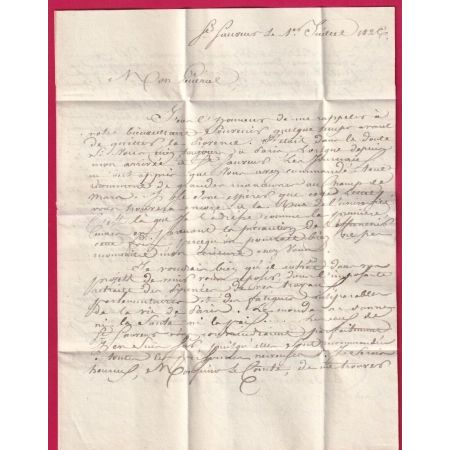 MARQUE P63P ARGELLES HAUTES PYRENEES 1826 POUR PARIS INDICE 15 LETTRE COVER