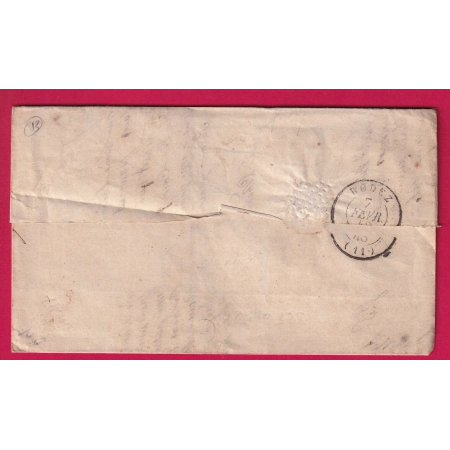 CURSIVE 11 ASPRIERES AVEYRON CAD TYPE 15 AUBIN 1848 POUR RODEZ LETTRE COVER