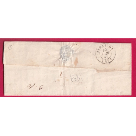 CURSIVE 11 LAISSAC AVEYRON CAD TYPE 13 RODEZ AVEYRON POUR SEVERAC 1841 LETTRE COVER