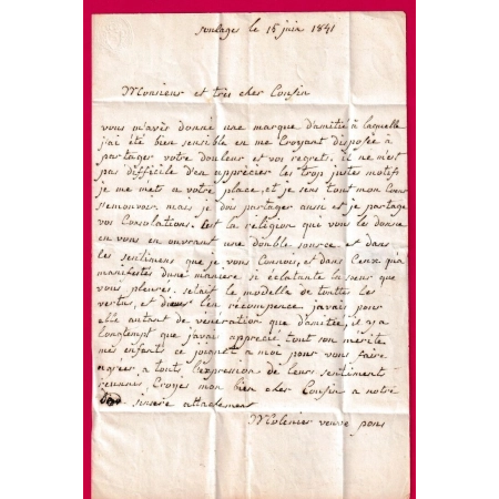 CURSIVE 11 LAISSAC AVEYRON CAD TYPE 13 RODEZ AVEYRON POUR SEVERAC 1841 LETTRE COVER