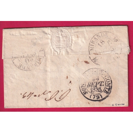 CURSIVE 63 MAUBOURGUET HAUTES PYRENEES T12 VIC EN BIGORE DECIME RURAL 1835 REEXPEDIEE GARD VENDEE INDICE 19 LETTRE COVER