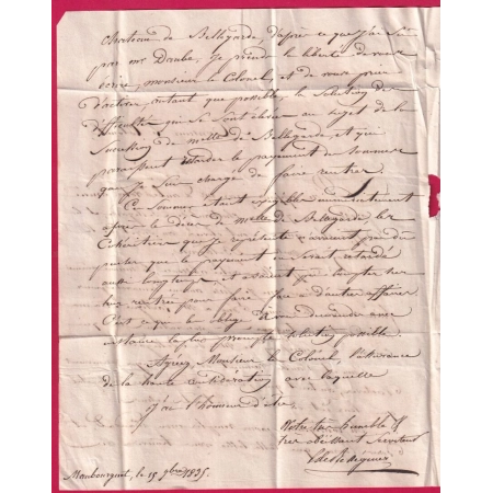 CURSIVE 63 MAUBOURGUET HAUTES PYRENEES T12 VIC EN BIGORE DECIME RURAL 1835 REEXPEDIEE GARD VENDEE INDICE 19 LETTRE COVER