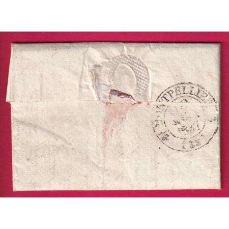 CAD TYPE 13 PERIGUEUX DORDOGNE BOITE RURALE C FAIX ?? DECIME RURAL POUR MONTPELLIER 1837 LETTRE COVER