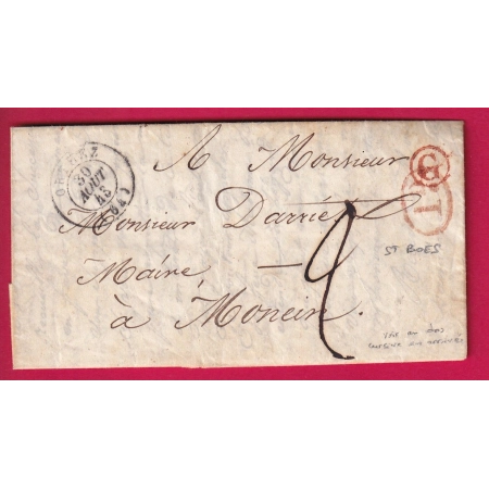 CAD TYPE 15 ORTHEZ BASSES PYRENEES BOITE RURALE ROUGE G ST BOES DECIME RURAL POUR MONEIN CURSIVE ARRIVE LETTRE COVER