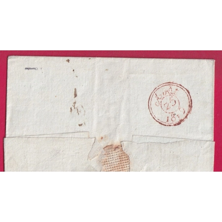 DOUBLE CURSIVE 63 CAUTERES TARBES POUR PARIS 1819 INDICE 18 LETTRE COVER