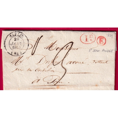 CAD TYPE 14 GARLIN BASSES PYRENEES BOITE RURALE ROUGE E ST JEAN POUDGE + DECIME RURAL POUR PAU LETTRE COVER