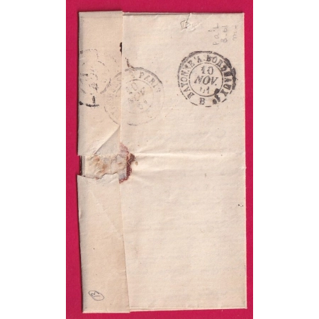 N°14 PC 143 ARTIX BASSES PYRENEES BOITE RURALE D MONT CAD TYPE 22 POUR PARIS 1861 LETTRE COVER