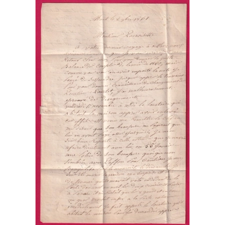 N°14 PC 143 ARTIX BASSES PYRENEES BOITE RURALE D MONT CAD TYPE 22 POUR PARIS 1861 LETTRE COVER