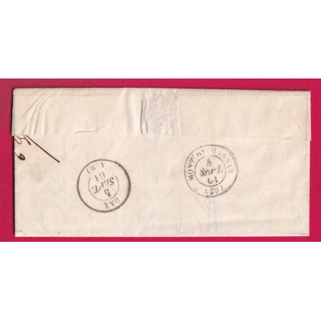 N°14 PC 269 BARREGES LUZ HAUTES PYRENEES POUR DAX LANDES INDICE 14 LETTRE COVER