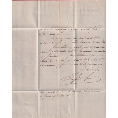 N°38 GC 1769 LE HAVRE SEINE INFERIEURE POUR GUEBWILLER HAUT RHIN ALSACE LORRAINE ALLEMAGNE LETTRE COVER
