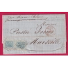 ITALIE N°23a PAIRE OBLITERATION FRANCAISE GC 2240 MARSEILLE DEPART GENES GENOVA ITALIA 1868 LETTRE COVER