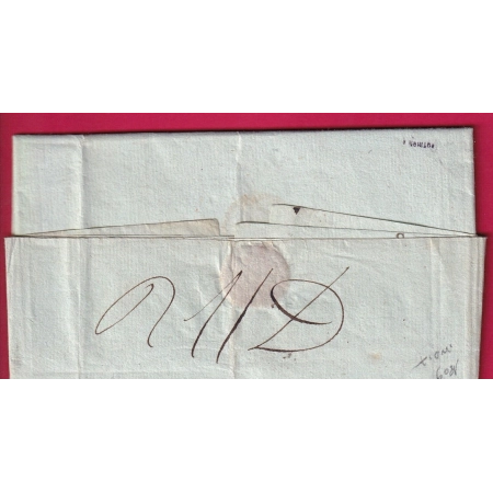 MARQUE P64P NAVARREINS BASSES PYRENEES FRANCHISE 21 DIVISION MILITAIRE SIGNE BAUDOT POUR ASTI ITALIE 1809 LETTRE COVER