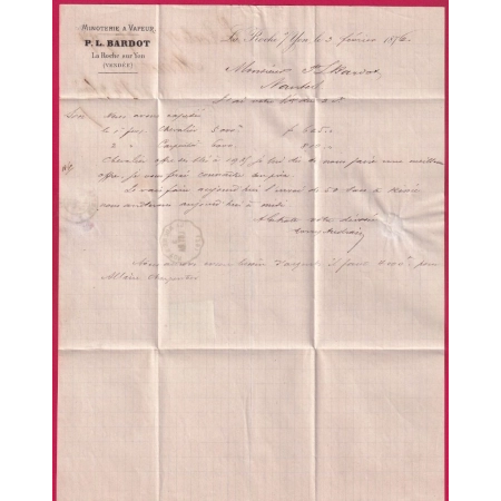 N°60 CONVOYEUR STATION LA ROCHE SUR YON VENDEE POUR NANTES LETTRE COVER