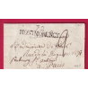 MARQUE 72 MONTMORENCY 1814 SEINE ET OISE 48X12 POUR PARIS INDICE 18 LETTRE COVER