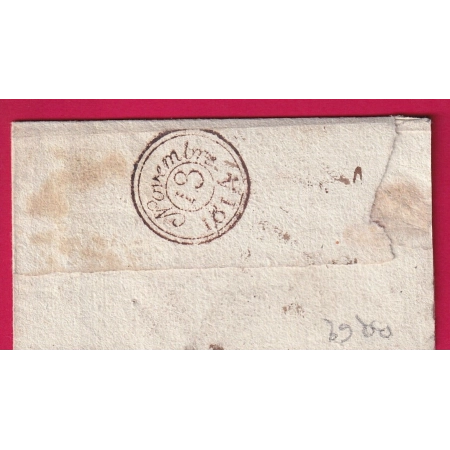 MARQUE 72 MONTMORENCY 1814 SEINE ET OISE 48X12 POUR PARIS INDICE 18 LETTRE COVER