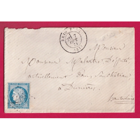 N°60 GC 4577 RETOURNAC HAUTE LOIRE CAD TYPE 17 POUR DUNIERES  LETTRE COVER