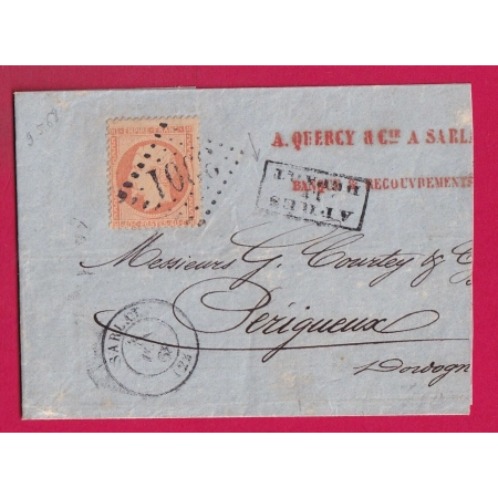 N°23 GC 3301 SARLAT DORDOGNE APRES LE DEPART POUR PERIGUEUX LETTRE COVER