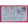 N°78 ROUEN GARE SEINE INFERIEURE TAXE MANUSCRIT 55C POUR SETIF ALGERIE 1876 LETTRE COVER