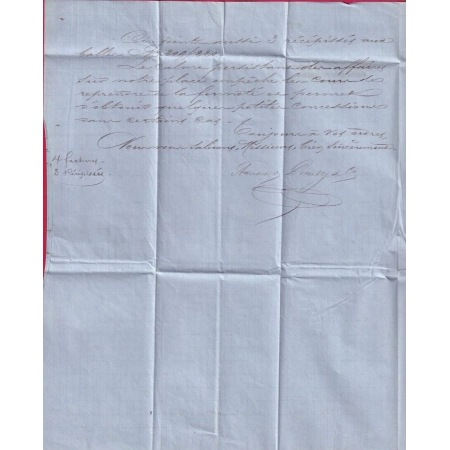 N°78 ROUEN GARE SEINE INFERIEURE TAXE MANUSCRIT 55C POUR SETIF ALGERIE 1876 LETTRE COVER