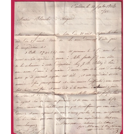 MARQUE HOLLANDE TEXTE DE LINDEN PAYS BAS 1804 FRANCO AMSTERDAM ANGERS MAINE ET LOIRE 1804 LETTRE COVER