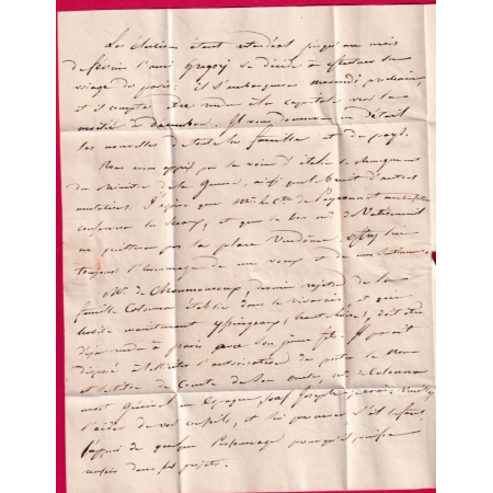 MARQUE P19P BASTIA EN ROUGE 29 X 10 1823 POUR PARIS INDICE 14 LETTRE COVER