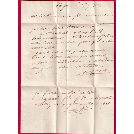 CURSIVE 78 LORGUES VAR CAD TYPE 11 LE LUC 1834 POUR MARSEILLE LETTRE COVER