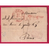 ANVERS BELGIQUE 1833 APRES LE DEPART LINEAIRE LPB2R ENTREE PAYS BAS VALENCIENNES POUR PARIS LETTRE COVER