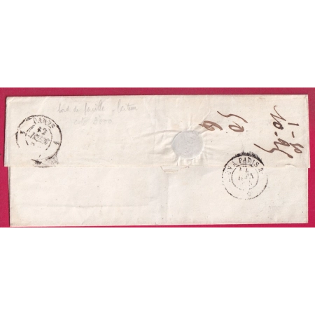 N°15 COIN DE FEUILLE TOUCHE PC 1759 LONS LE SAULNIER JURA POUR PARIS LETTRE COVER