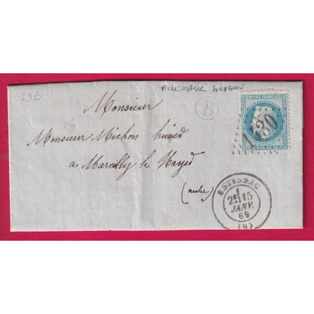 N°29 GC 1430 ESTISSAC AUBE BOITE RURALE B VILLEMAUR SUR VANNE POUR MARCILLY LE HAYIER LETTRE COVER