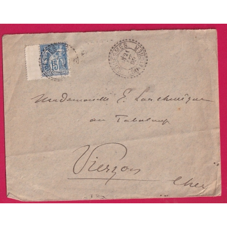 N°90 CAD FB84 SOUESME LOIR ET CHER POUR VIERZON CHER FACTEUR BOITIER LETTRE COVER