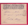 N°87 BANDE DE 5 CAD POITIERS VIENNE 1903 POUR PONT DE CHERUY ISERE LETTRE COVER
