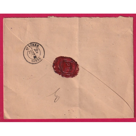 N°67 + 89 PAIRE NEVERS NIEVRE RECOMMANDE POUR AUXERRE YONNE LETTRE COVER