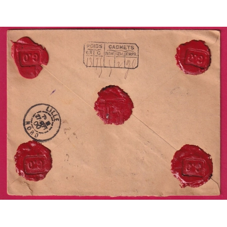 N°59 104 PARIS 24 R DE CLERY LETTRE CHARGEE POUR LILLE NORD 1900 COVER